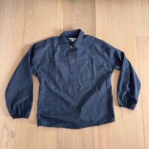 Athleta Lunar Shine Button Down Shirt in Dark Rinse Size XXS NWOT